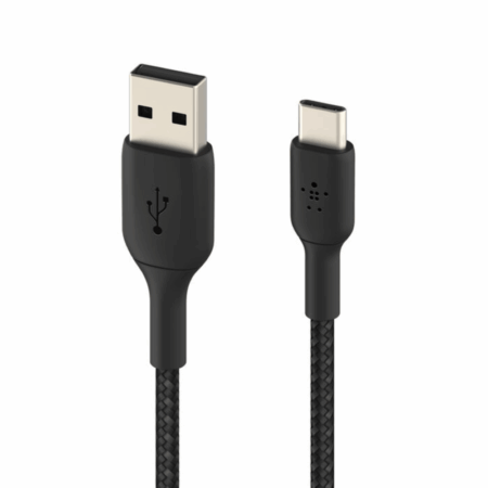 Câble De Charge Belkin Tresse BoostCharge USB-A Vers USB-C 1M – Noir – CAB002BT1MBK Tunisie