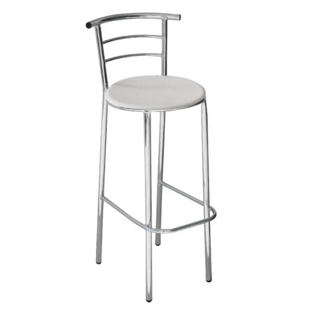 Tabouret Chromé Casa Assise En Werzalit – Blanc – TABC0002 Tunisie