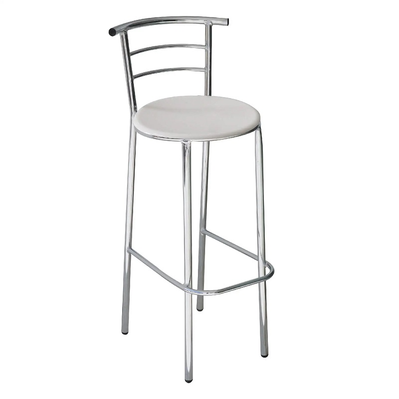 Tabouret Chromé Casa Assise En Werzalit – Blanc – TABC0002