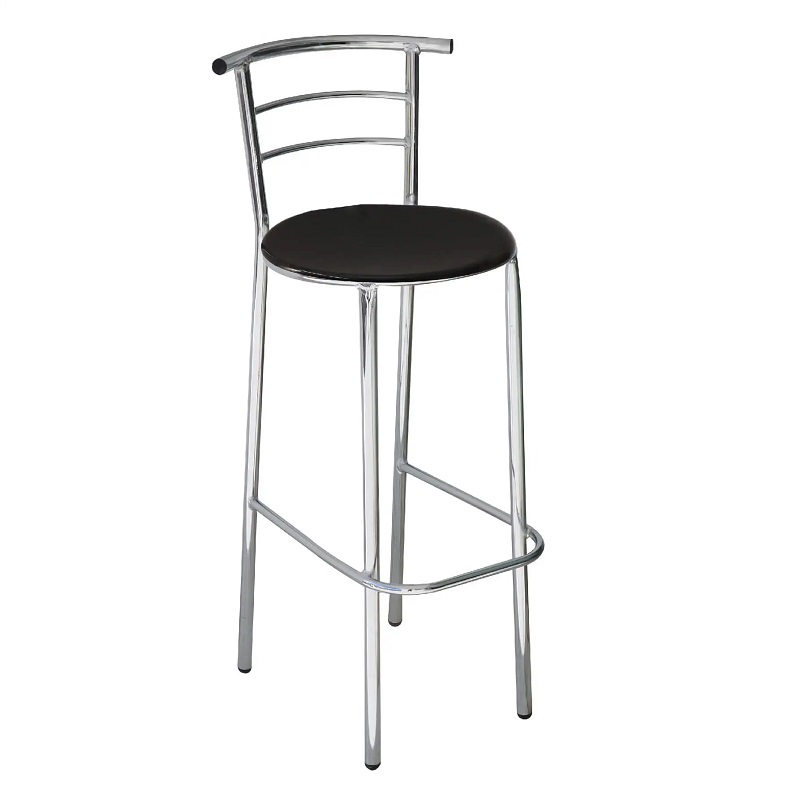 Tabouret Chromé Casa Assise En Werzalit – Noir – TABC0002