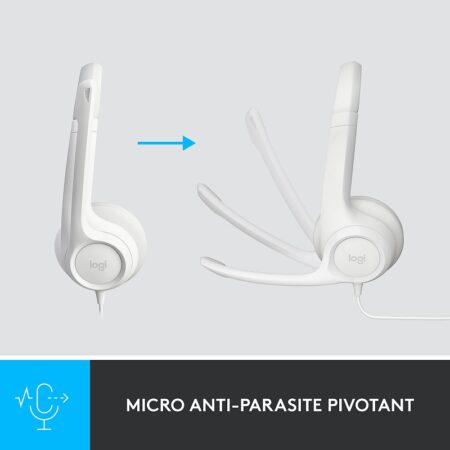 Casque Logitech Micro USB Stéréo H390 Blanc – 981-001286 Tunisie