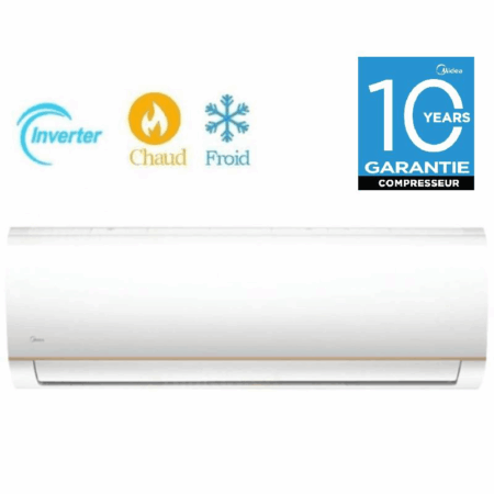 Climatiseur Midea 12000 BTU Chaud & Froid Inverter Tropicalisé MSAF-12HRDN1 Blanc Tunisie