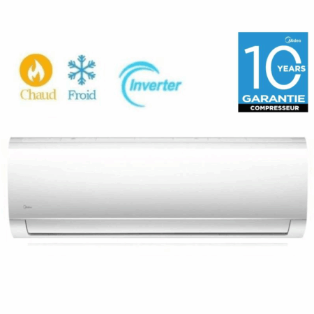 Climatiseur Midea 9000 BTU Chaud & Froid Inverter Tropicalisé MSAF-09HRDN1 Blanc Tunisie