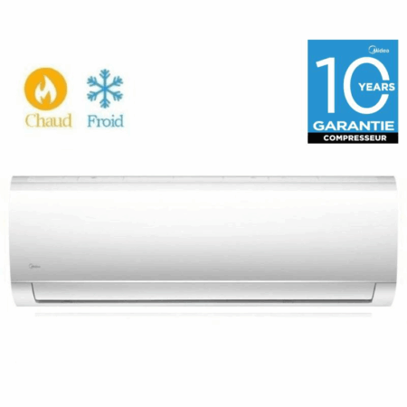 Climatiseur Midea 9000 BTU Chaud & Froid On / Off Tropicalisé MSAF-09HRN1 Blanc Tunisie