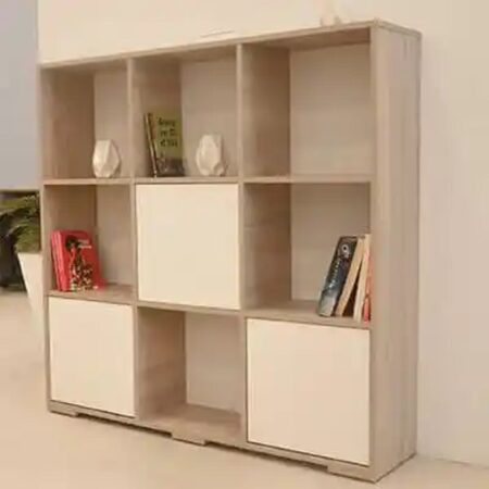 Rangement Salon Cubic – Chêne Brut & Blanc – EB0197 Tunisie