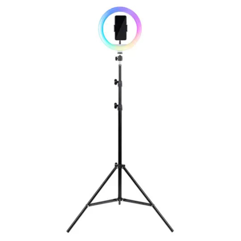 Anneau Lumiere Led Rgb Havit St7026 Avec Trepied Pour Smartphone – Noir -HV-ST7026