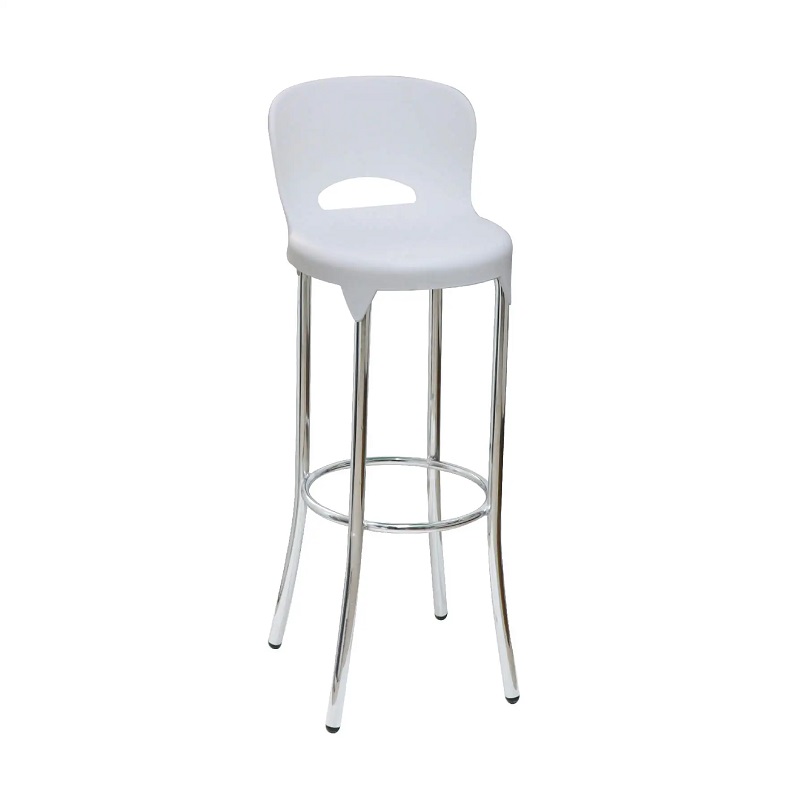 Tabouret Dallas Socle Chromé – Blanc – TABC0010BC