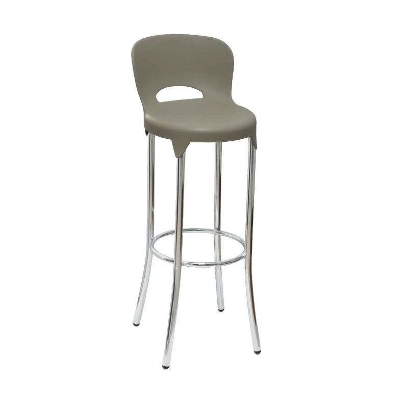 Tabouret Dallas Socle Chromé – Grège – TABC0010TP