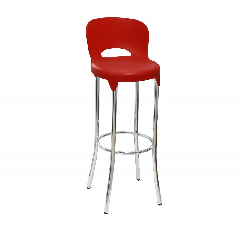 Tabouret Dallas Socle Chromé – Rouge – TABC0010RG