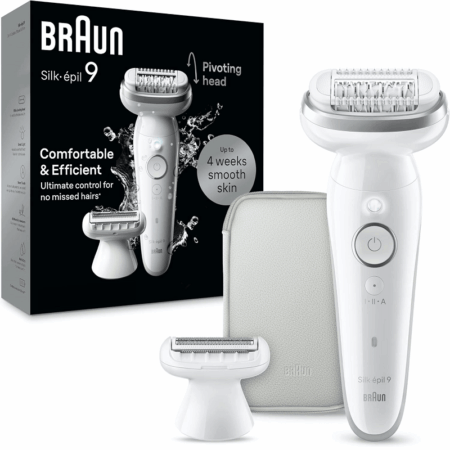 Épilateur Braun Silk-Epil 9 Wet & Dry SES9-041 Blanc & Silver Tunisie