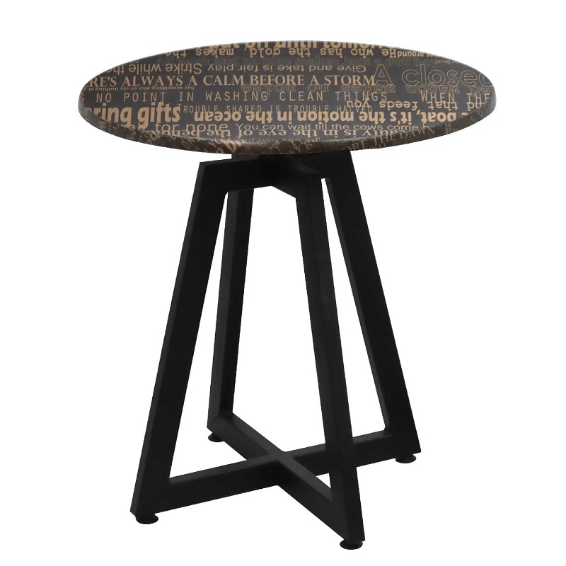 Table Bistrot Mega D70 Cm Werzalit Socle Métallique Sotufab – Noir Nuit – TBIS136