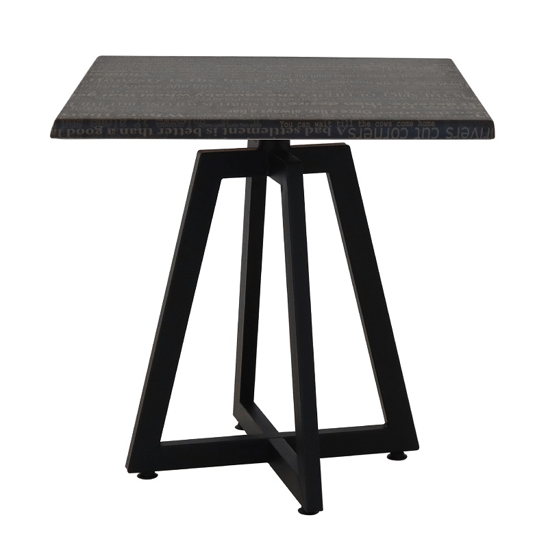 Table Bistrot Mega 70×70 Cm Werzalit Socle Métallique Sotufab – Noir Nuit – TBIS135