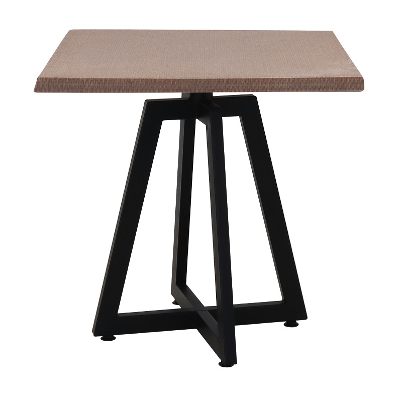Table Bistrot Mega 70×70 Cm Werzalit Socle Métallique Sotufab – Noyer Rotin – TBIS135