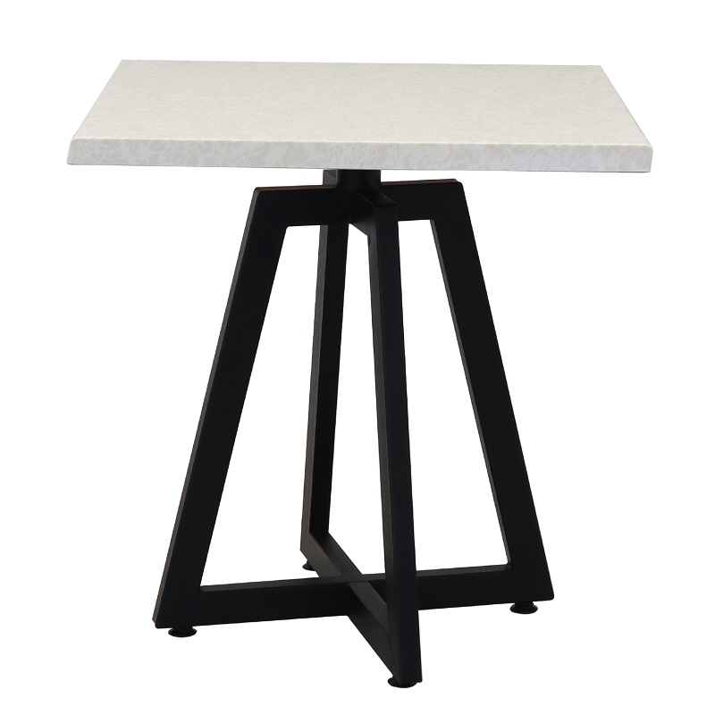 Table Bistrot Mega 70×70 Cm Werzalit Socle Métallique Sotufab – Blanc Rotin – TBIS135