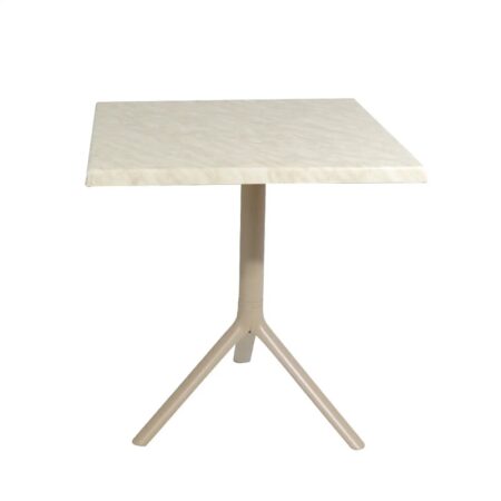Table Bistrot Noa 3 Pieds 70×70 Cm Werzalit Socle Peinture Grège Sotufab – Marbré – TBIS144GR Tunisie