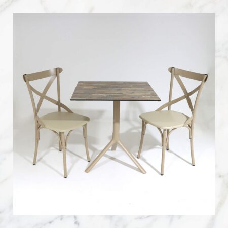 Table Bistrot Noa 3 Pieds 70×70 Cm Compact Socle Peinture Grège Sotufab – Maracaibo – TBIS146GR Tunisie