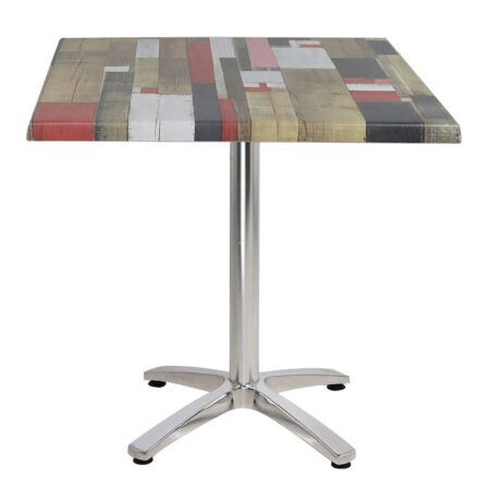 Table Bistrot 80 X 80 Cm Socle Aluminium 4 Branche Sotufab – Redden Wood – TBIS085 Tunisie