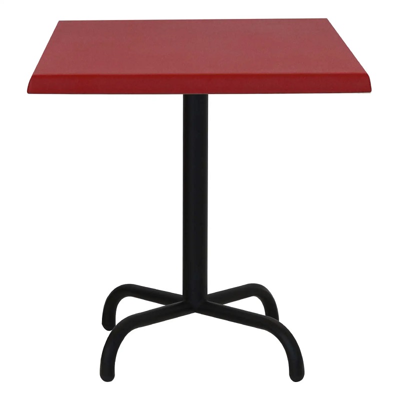 Table Bistrot 70×70 Wz Socle Métallique En Tube Rond – Rouge – TBIS093