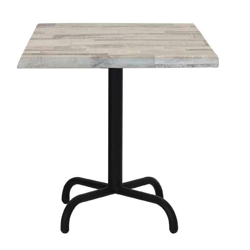 Table Bistrot 70×70 Wz Socle Métallique En Tube Rond – White Block – TBIS093