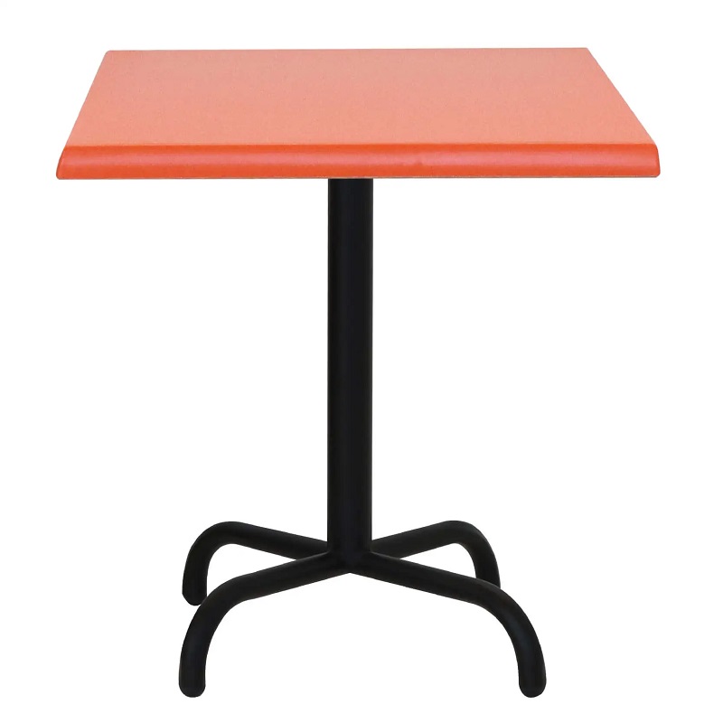 Table Bistrot 70×70 Wz Socle Métallique En Tube Rond – Orange – TBIS093