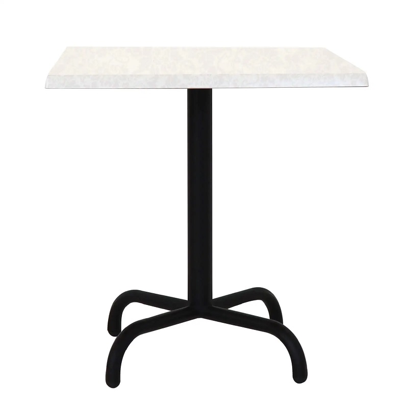 Table Bistrot 70×70 Wz Socle Métallique En Tube Rond – Blanc – TBIS093