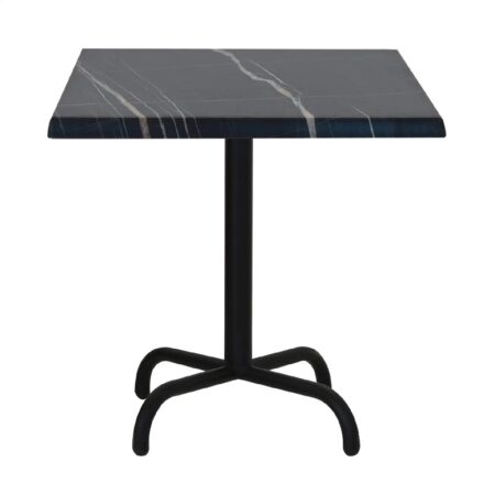 Table Bistrot 70×70 Wz Socle Métallique En Tube Rond – Noir Effet Marbré – TBIS093 Tunisie