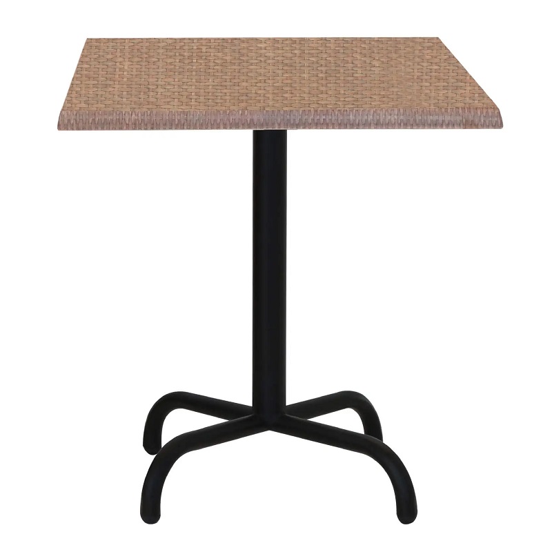 Table Bistrot 70×70 Wz Socle Métallique En Tube Rond – Noyer – TBIS093