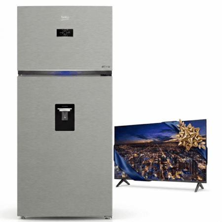 Réfrigérateur Beko NoFrost RDNE700E40DZXP 700 L avec Distributeur D`eau Silver + TV 43 Maxwell Qled Gratuit Tunisie