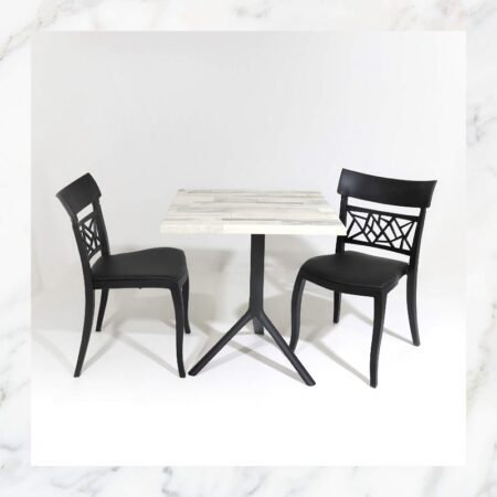 Table Bistrot Noa 3 Pieds 70×70 Cm Werzalit Socle Peinture Noir Sotufab – White Block – TBIS144NR Tunisie