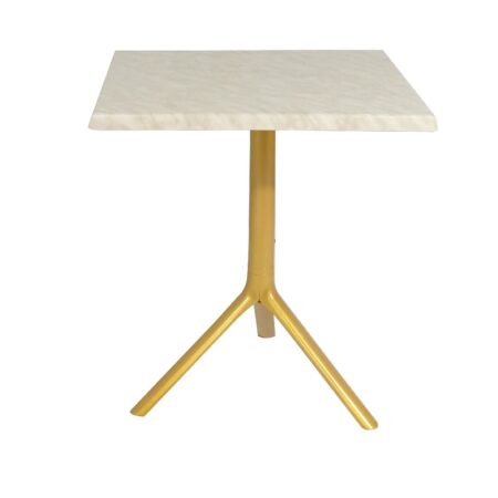 Table Bistrot Noa 3 Pieds 70×70 Cm Werzalit Socle Peinture Doré Sotufab – Marbré – TBIS144DR Tunisie