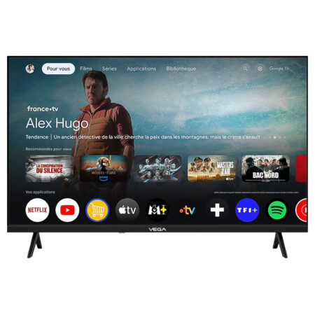 Téléviseur Vega F75F1QBG Smart QLED UHD 4K + Récepteur Intégré Noir Tunisie