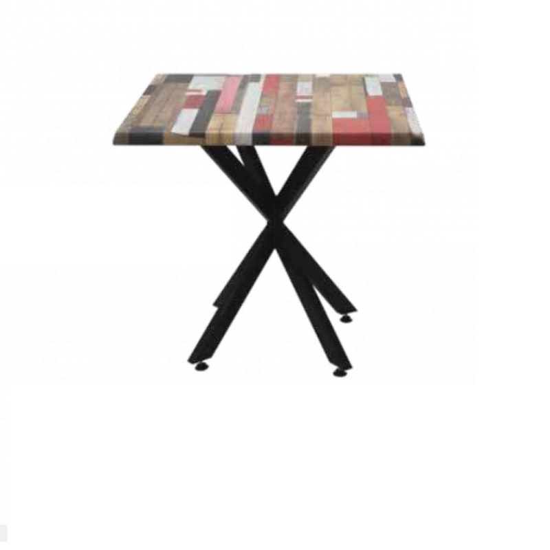 Table Bistrot 80×80 Cm Werzalit Socle Croisé Peinture Sotufab – TBIS122