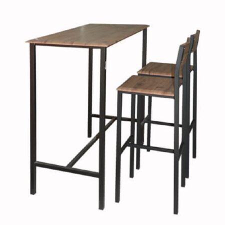 Table Haute Alba 110×60 Cm Socle Noir Sotufab –  Nogal Victoria – TPIZ039VC Tunisie