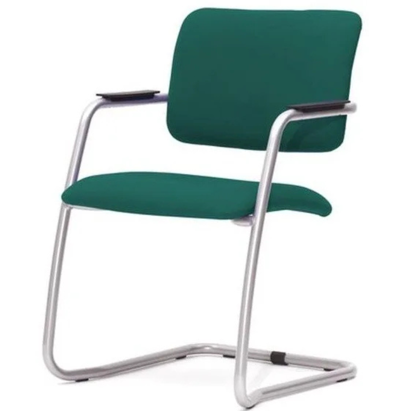 Chaise Visiteur Magix Avec Accoudoirs Base Chrome – Vert