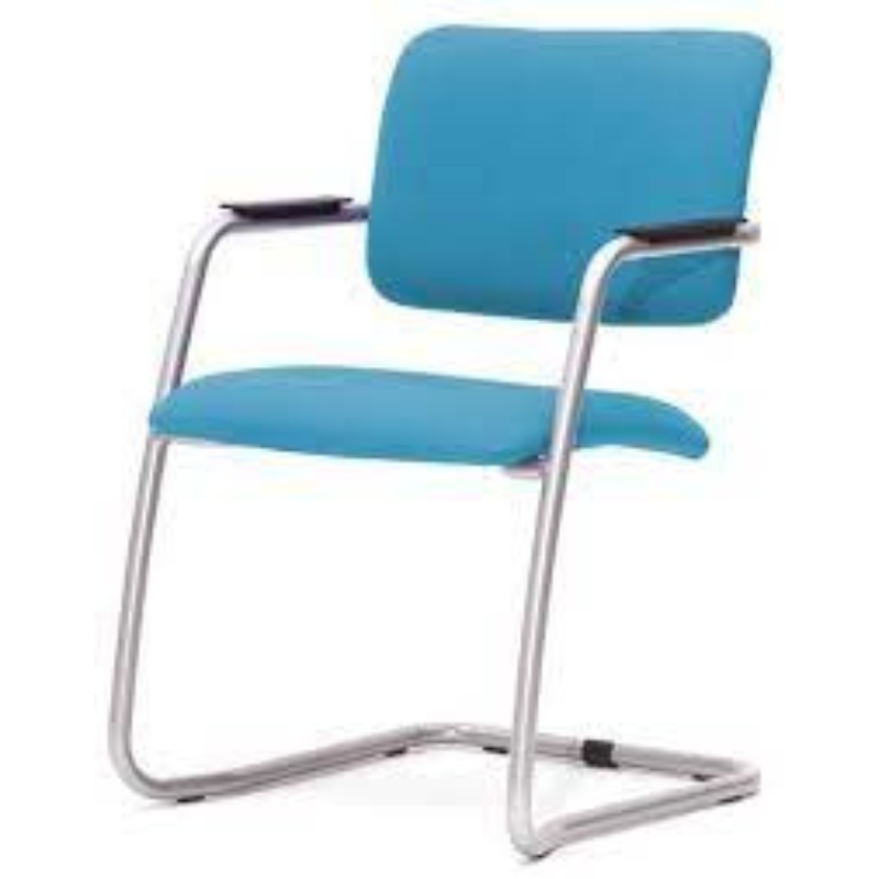 Chaise Visiteur Magix Avec Accoudoirs Base Chrome – Bleu