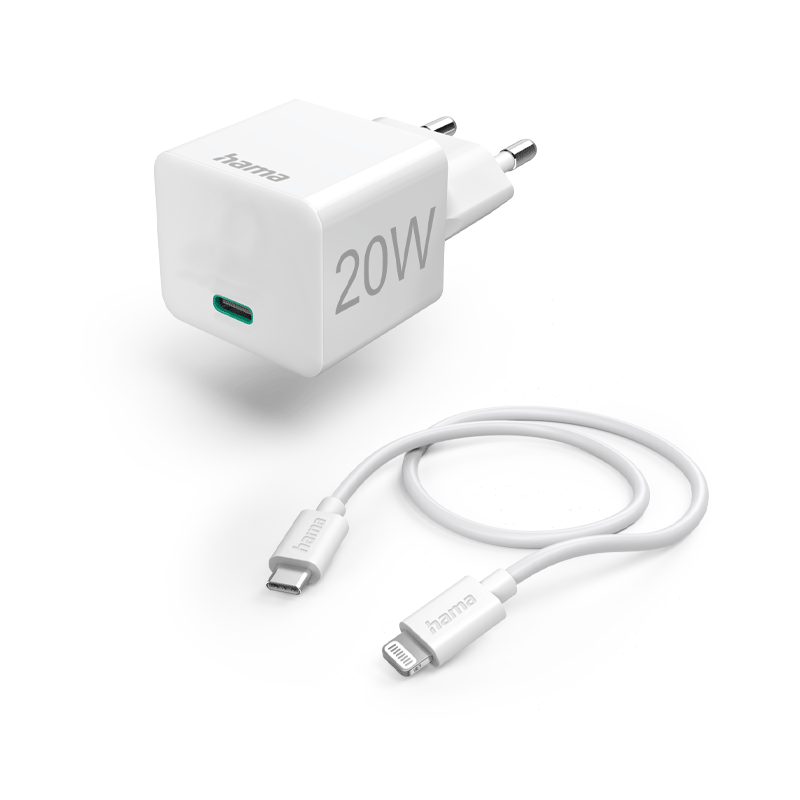 Chargeur rapide Hama avec câble Lightning 20 W – 201620