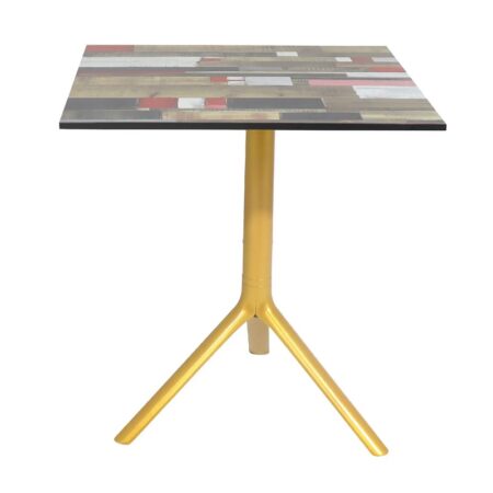 Table Bistrot Noa 3 Pieds 70×70 Cm Compact Socle Peinture Doré Sotufab – Redden Wood – TBIS146DR Tunisie