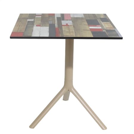 Table Bistrot Noa 3 Pieds 70×70 Cm Compact Socle Peinture Grège Sotufab – Redden Wood – TBIS146GR Tunisie
