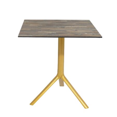 Table Bistrot Noa 3 Pieds 70×70 Cm Compact Socle Peinture Doré Sotufab – Maracaibo – TBIS146DR Tunisie