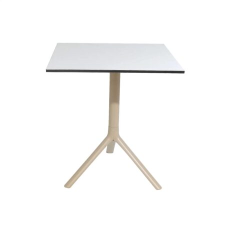 Table Bistrot Noa 3 Pieds 70×70 Cm Compact Socle Peinture Grège Sotufab – Blanc – TBIS146GR Tunisie