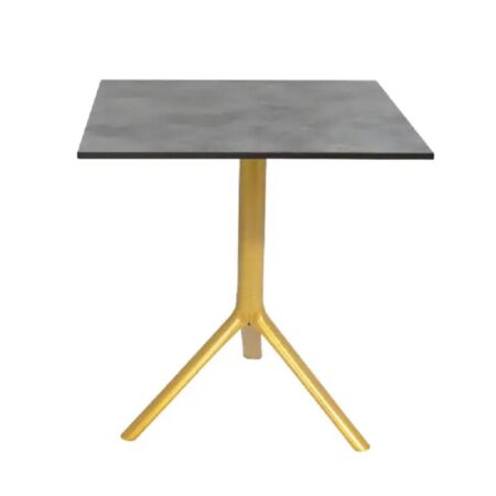 Table Bistrot Noa 3 Pieds 70×70 Cm Compact Socle Peinture Doré Sotufab – Gris – TBIS146DR Tunisie