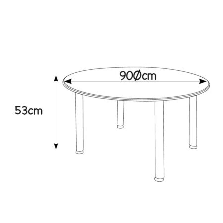 Table Maternelle Ronde D90 Sotufab – Bleu Ciel – MA14 Tunisie