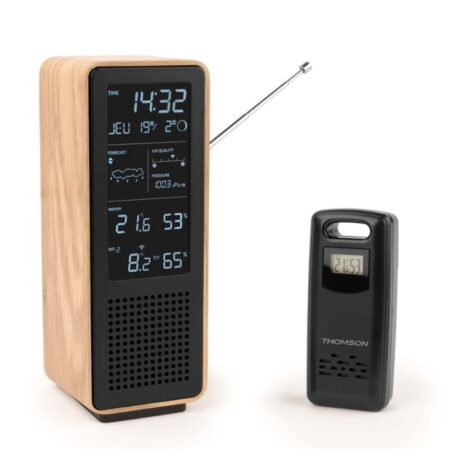 Enceinte & Station météo Thomson – Bois & Noir – WS102TBK Tunisie