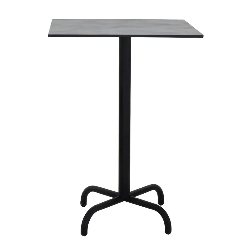 Table Haute 70×70 Cm Compact Socle Métallique Sotufab – Gris – TPIZ049