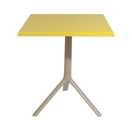 Table Bistrot Noa 3 Pieds 70×70 Cm Werzalit Socle Peinture Grège Sotufab – Jaune – TBIS144GR Tunisie