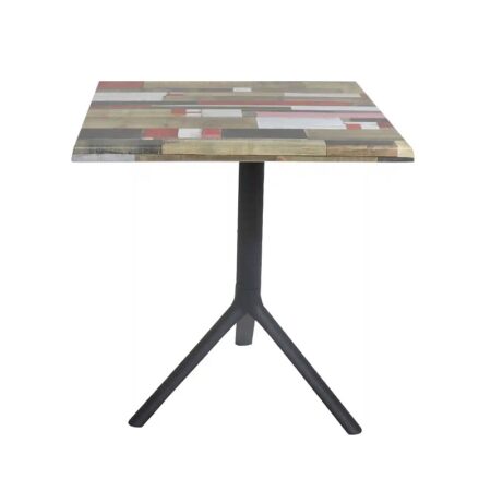 Table Bistrot Noa 3 Pieds 70×70 Cm Werzalit Socle Peinture Noir Sotufab – Redden Wood – TBIS144NR Tunisie