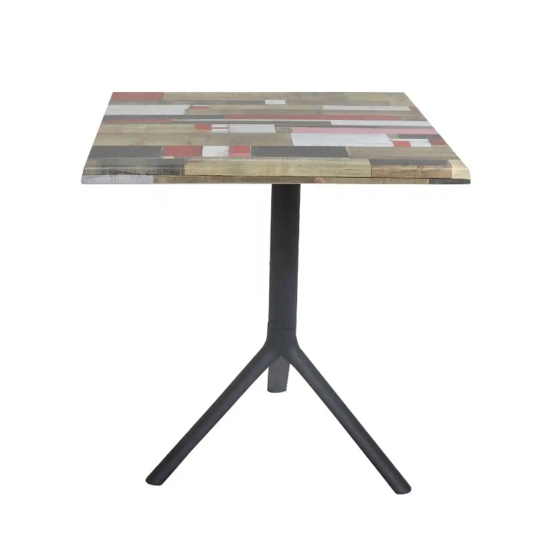 Table Bistrot Noa 3 Pieds 70×70 Cm Werzalit Socle Peinture Noir Sotufab – Redden Wood – TBIS144NR