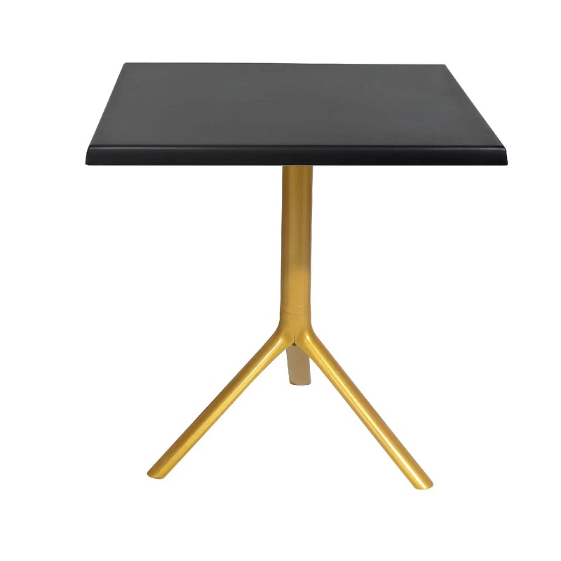Table Bistrot Noa 3 Pieds 70×70 Cm Werzalit Socle Peinture Doré Sotufab – Noir – TBIS144DR