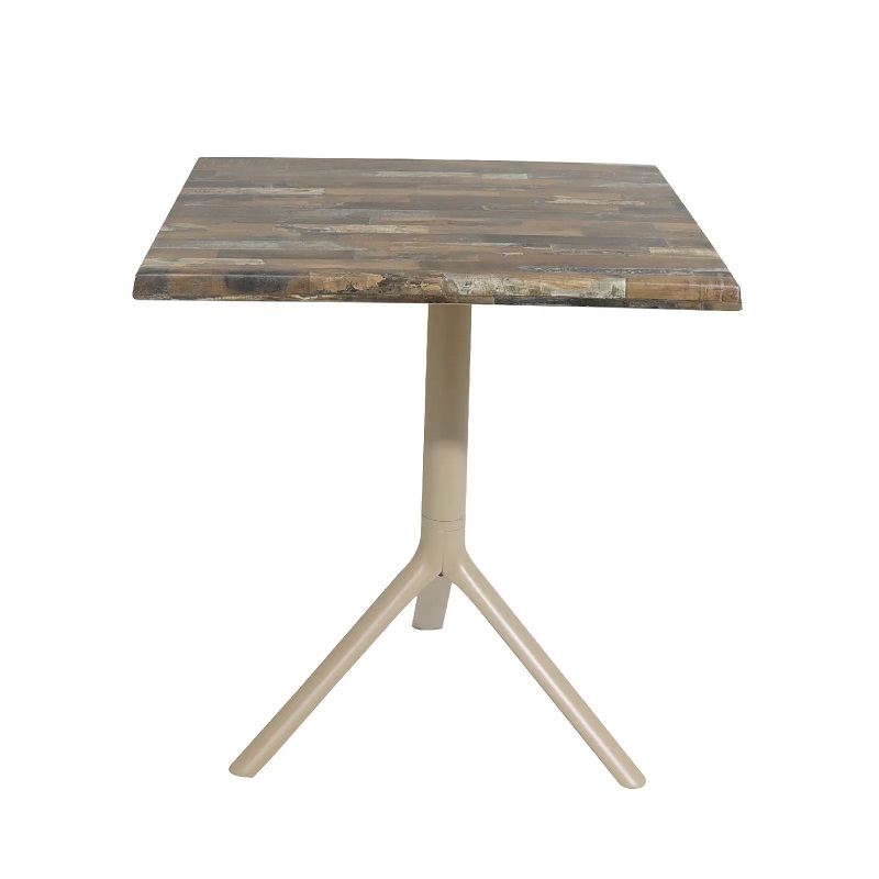 Table Bistrot Noa 3 Pieds 70×70 Cm Werzalit Socle Peinture Grège Sotufab – Maracaibo – TBIS144GR