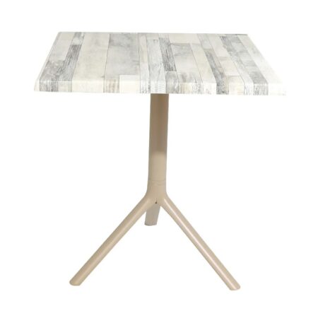 Table Bistrot Noa 3 Pieds 70×70 Cm Werzalit Socle Peinture Grège Sotufab – White Block – TBIS144GR Tunisie